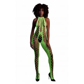 Бодистокинг - Ouch! Bodystocking With Halterneck Green, XS/XL - 1