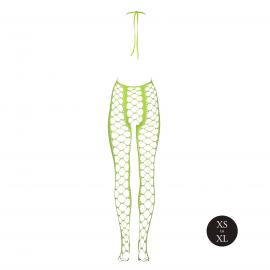 Бодистокинг - Ouch! Bodystocking With Halterneck Green, XS/XL - 4