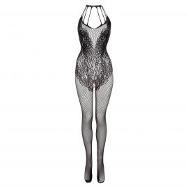 Бодистокинг - Christine Crotchless Bodystocking With Flowerlace Amara Black - 4