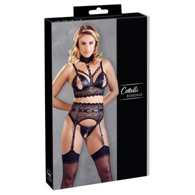 Комплект білизни Cottelli Collection Bra Suspender Set - M