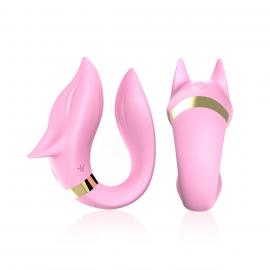 Вібратор для двох з пультом керування Fox light pink - 1