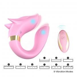 Вібратор для двох з пультом керування Fox light pink - 5