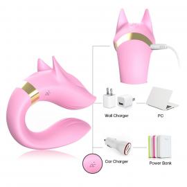 Вібратор для двох з пультом керування Fox light pink - 7