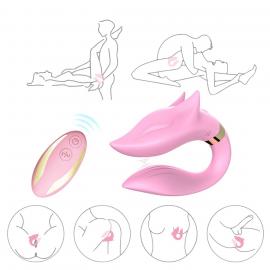 Вібратор для двох з пультом керування Fox light pink - 3