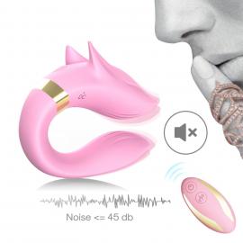 Вібратор для двох з пультом керування Fox light pink - 4