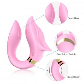 Вібратор для двох з пультом керування Fox light pink - 8