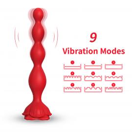 Анальный стимулятор Rosestick Red, 9 vibration functions - 9