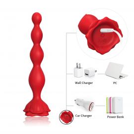 Анальний стимулятор Rosestick Red, 9 vibration functions - 10