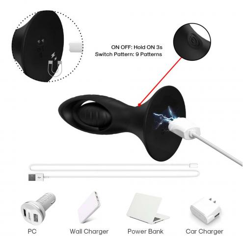 Анальний стимулятор Watchman Black, 9 vibration functions
