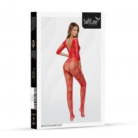 Бодістокінг - Bodystocking 2037, red - One Size - 3