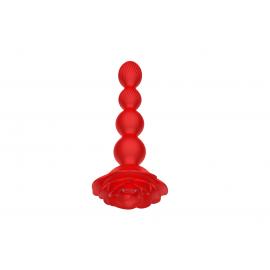 Анальна червона вібро пробка Rose rotating anal beads - 6