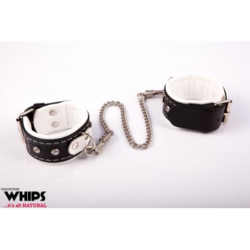 Наручники Whips Collection, біло-чорні