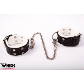 Наручники на ноги Whips Collection, біло-чорні
