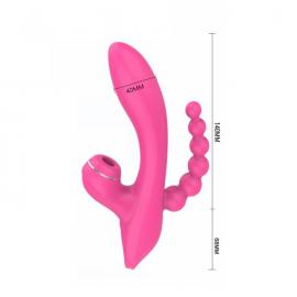 Вібратор - Erospace Sweet Play Sucking Vibrator With Anal Beads A3 - 4