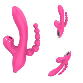 Вібратор - Erospace Sweet Play Sucking Vibrator With Anal Beads A3 - 10