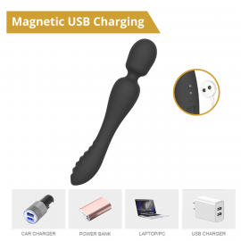 Вібратор - Erospace Sweet Play Wand Vibrator 2in1 A8 - 3