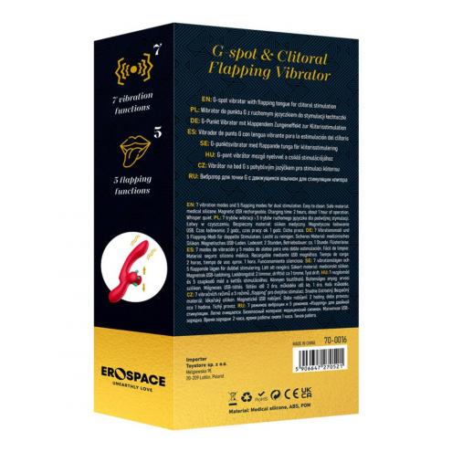 Вибратор - Erospace Sweet Play G-Spot Critoral Flappinng Vibrator A16