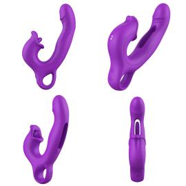 Вібратор - Erospace Sweet Play G-Spot Vibrator With Clitoral Licking Flapping A17 - 11