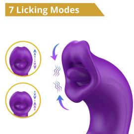 Вібратор - Erospace Sweet Play G-Spot Vibrator With Clitoral Licking Flapping A17 - 6