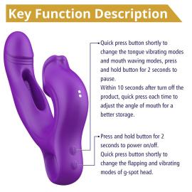 Вібратор - Erospace Sweet Play G-Spot Vibrator With Clitoral Licking Flapping A17 - 8