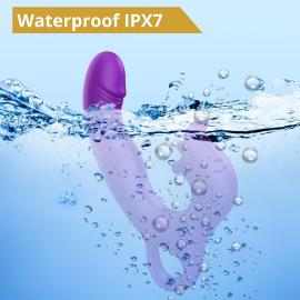 Вібратор - Erospace Sweet Play G-Spot Vibrator With Clitoral Licking Flapping A17 - 9