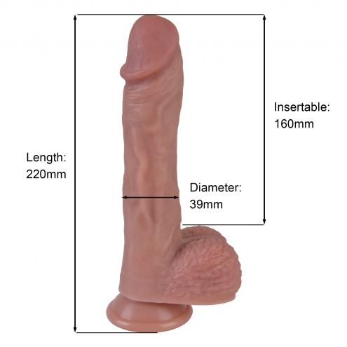 Фалоімітатор - Erospace Natural Play Silicone Dildo D5, 22 см