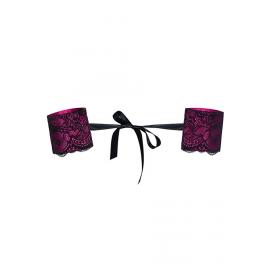 Наручники Obsessive Roseberry (Фуксия-черный, D/E) - 3