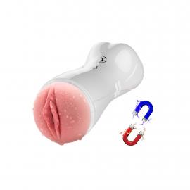 Мастурбатор Vibrating and Flashing Masturbation Cup USB 7+7 Function / Talk Mode (White) - 5