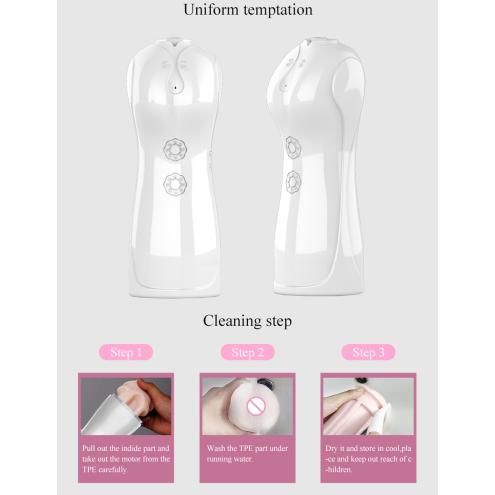 Мастурбатор Vibrating and Flashing Masturbation Cup USB 7+7 Function / Talk Mode (White)