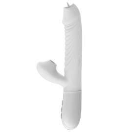 Вібратор для подвійної стимуляції Silicone Vibrator, БІЛИЙ - 1