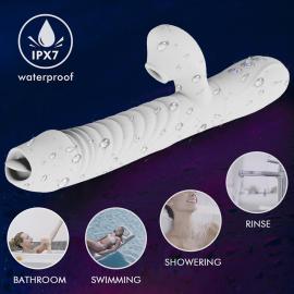 Вібратор для подвійної стимуляції Silicone Vibrator, БІЛИЙ - 4