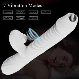 Вібратор для подвійної стимуляції Silicone Vibrator, БІЛИЙ - 5