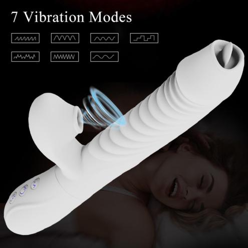 Вибратор для двойной стимуляции Silicone Vibrator, БЕЛЫЙ