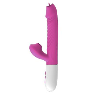 Вибратор для двойной стимуляции Silicone Vibrator, розовый