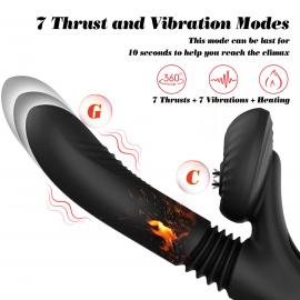Вібратор для подвійної стимуляції Silicone Vibrator 7 Powerful Modes - Licking,Thrusting and Heatin - 3