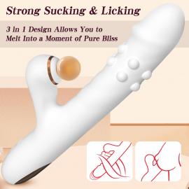 Вібратор для подвійної стимуляції Silicone Vibrator 3 rotating functions and 7 licking functions - 5