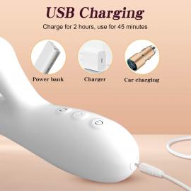 Вібратор для подвійної стимуляції Silicone Vibrator 3 rotating functions and 7 licking functions - 8