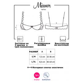 Бюстгальтер відкритий Obsessive Miamor (Чорний, L/XL) - 5