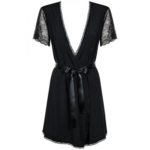 Комплект Obsessive Miamor robe (Чорний, L/XL)