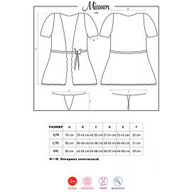 Комплект Obsessive Miamor robe (Чорний, L/XL) - 5