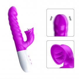 Вибратор для двойной стимуляции Silicon, Vibrator 7 Function and Heating Mode, PURPLE - 5