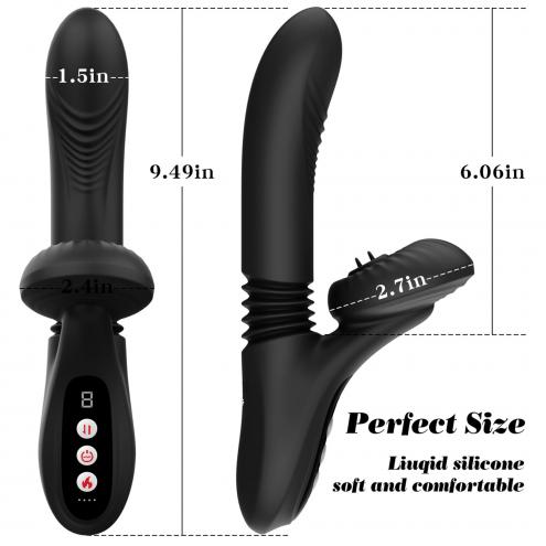 Вібратор для подвійної стимуляції Silicone Vibrator 7 Powerful Modes - Licking,Thrusting and Heatin