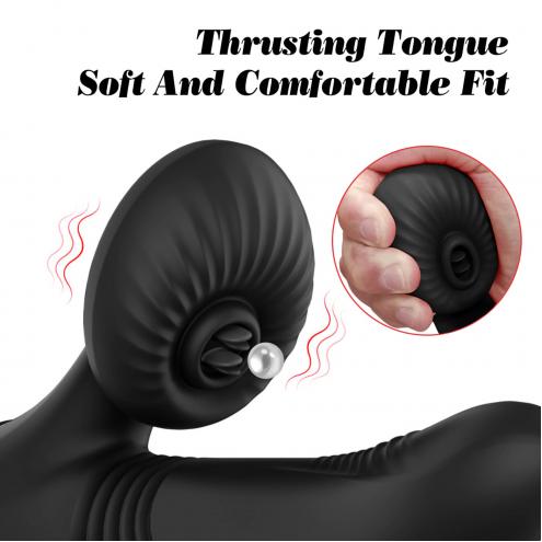 Вібратор для подвійної стимуляції Silicone Vibrator 7 Powerful Modes - Licking,Thrusting and Heatin