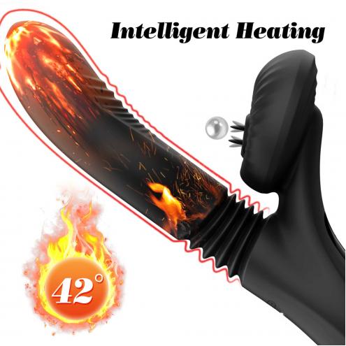 Вібратор для подвійної стимуляції Silicone Vibrator 7 Powerful Modes - Licking,Thrusting and Heatin