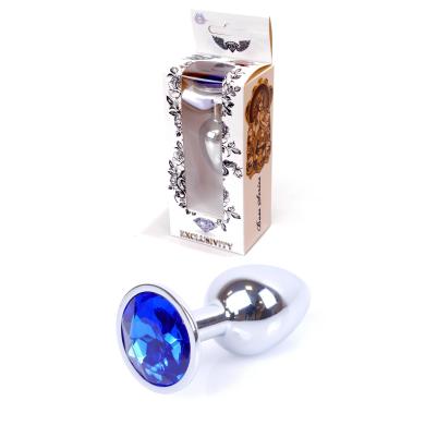 Анальная пробка Jewellery Silver Plug Dark Blue