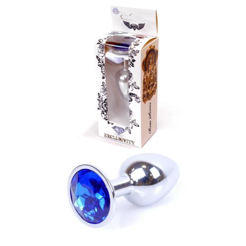 Анальна пробка Jewellery Silver Plug Dark Blue