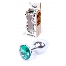 Анальна пробка Jewellery Silver PLUG Green