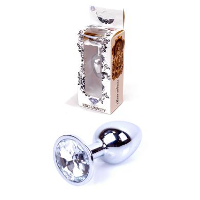 Анальна пробка Jewellery Silver Plug Clear