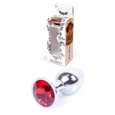 Анальна пробка Jewellery Silver Plug Red