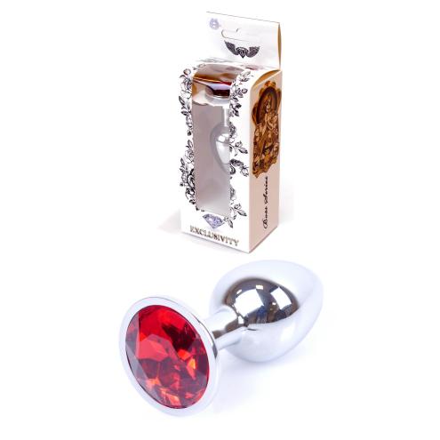 Анальная пробка Jewellery Silver Plug Red